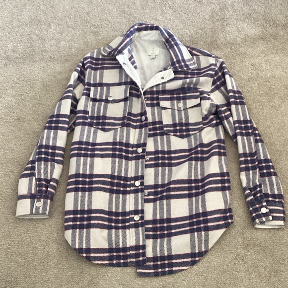 Joie Casual Purple and White Plaid Shirt small - Picture 4 of 6
